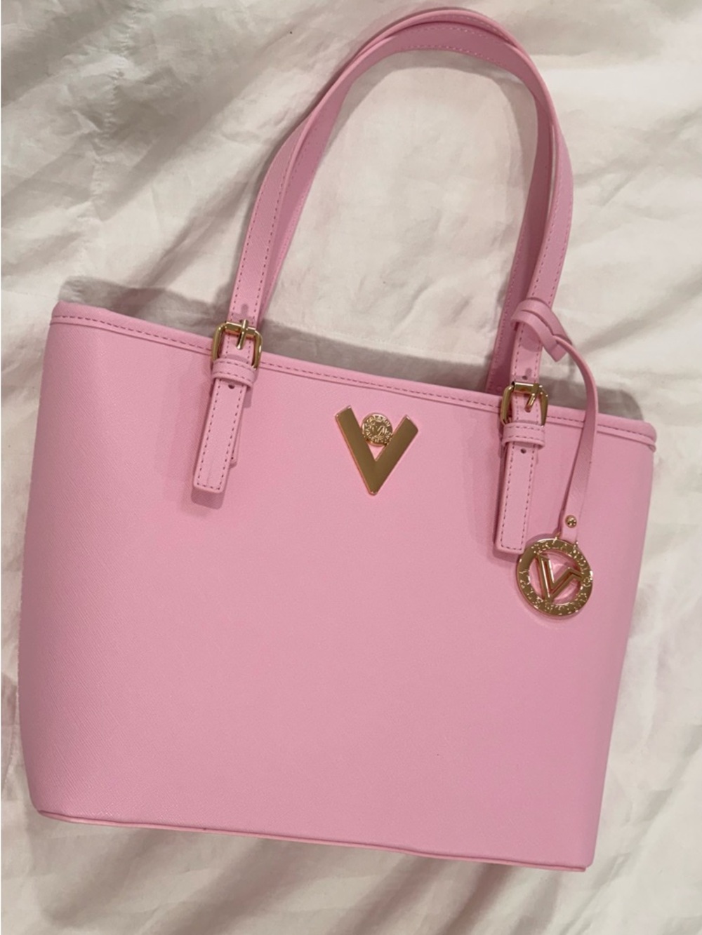 PINK VALENTINO ORLANDI HANDBAG WITH GOLD ACCENTS (NEW) - Picture 2 of 14